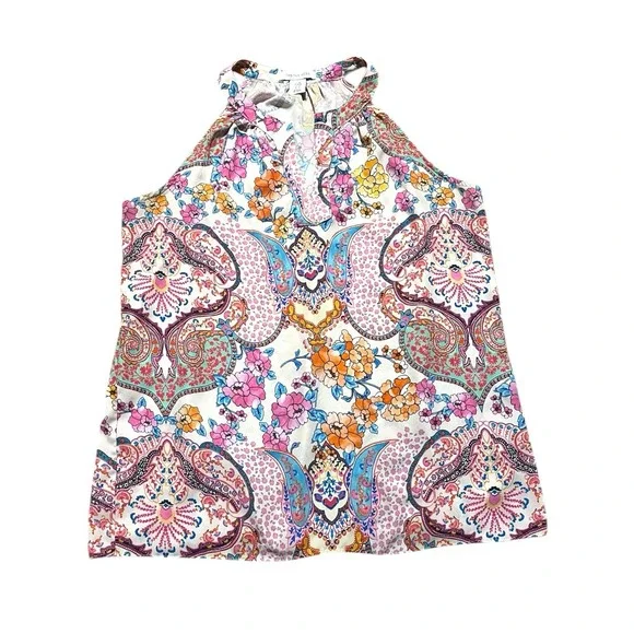Tabitha Webb Womens Medium Halter Neck Paisley Floral Sleeveless Blouse Med - Picture 1 of 7